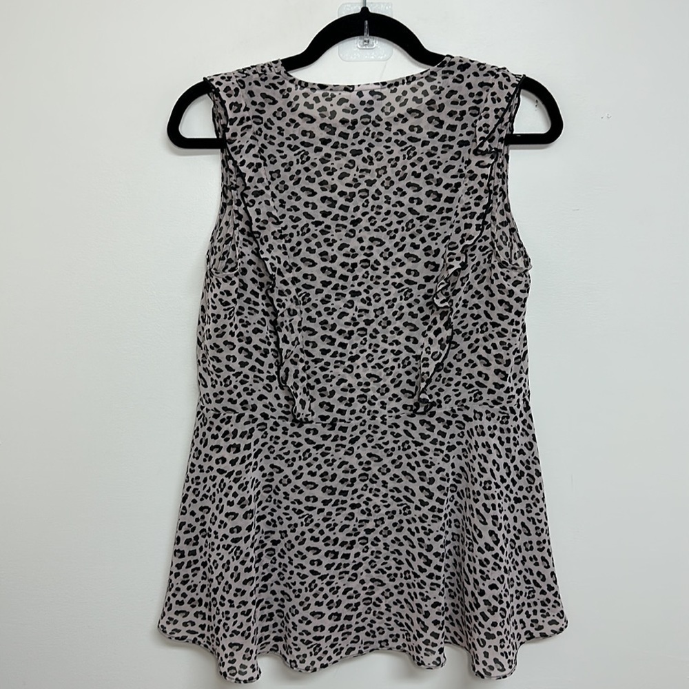Cabi Leopard Flutter Ruffle Tank Small‎ - Picture 5 of 7